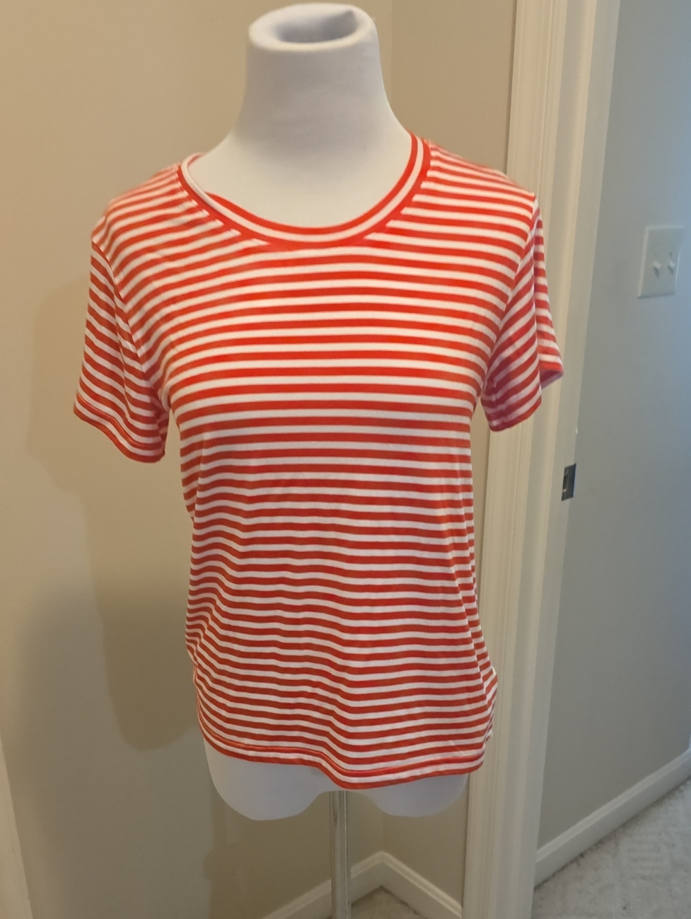 Splendid Red and White Striped Women’s Short Sleeve Tee
